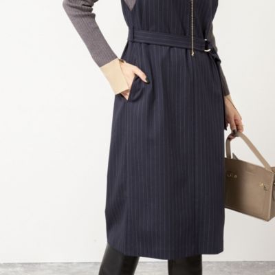 ノーリーズソフィー（NOLLEY’S sophi）/ウォッシャブルベルト付きジャンスカ NOLLEY'S sophi(ノーリーズソフィー)のウォッシャブルベルト付き