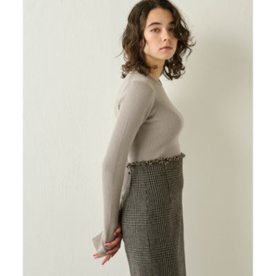 超美品♡24AW ウィムガゼット/RIBクルーネックプルオーバー リブニット Whim Gazette(ウィム ガゼット)のRIB クルーネックプルオーバー通販