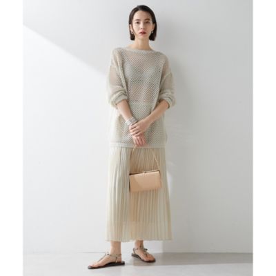 美品／Whim Gazette ウィムガゼット　ツイルベイカーパンツ　ピンク Whim Gazette(ウィム ガゼット)の2wayアイレットメッシュニット