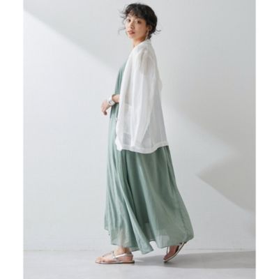 大特価　新品未使用タグ付き　コットンシフォン草木染めキャミワンピース　グリーン 大特価 新品未使用タグ付き コットンシフォン草木染めキャミ