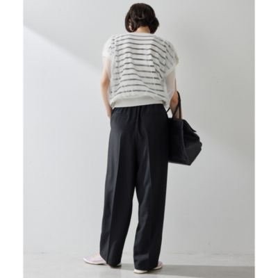 THE PAUSE Whim Gazette 　ワイドパンツ　麻混　38M THE PAUSE】リネンタックワイドパンツ | Whim Gazette(ウィム