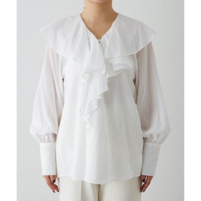 【新品未使用タグ付き】whim gazette カスケードフリルブラウス Whim Gazette(ウィム ガゼット)のカスケードフリルブラウス通販