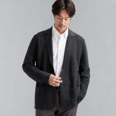 United Arrows Green Label Relaxing Men S ユナイテッドアローズ グリーンレーベル リラクシング の ジム Gim ノッチド ラペル ニット ジャケット カーディガン通販 集英社happy Plus Store