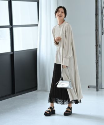 STYLE DELI(スタイルデリ)の【BLK001】アシンメトリー切り替えシャツ