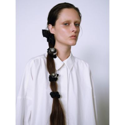 ヘアアクセサリー heyep!Medium l Ball Silk Scrunchie heyep(ヘイップ)のMedium Metal Ball Silk Scrunchie通販