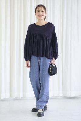 Curensology ハイネックギャザーニットプルオーバーLEE別注カラー Curensology ハイネックギャザーニットプルオーバーLEE別注カラー