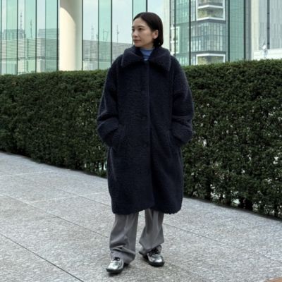 three dots(スリードッツ)のecopel boa long coat通販 | 集英社HAPPY