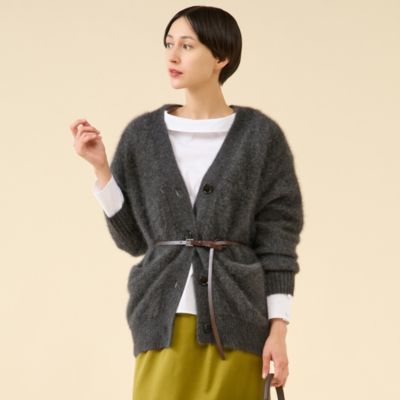 マルティニーク　ラクーン　フォックス　ファー　カーディガン　ネイビー　FOX マルティニーク ラクーン フォックス ファー カーディガン