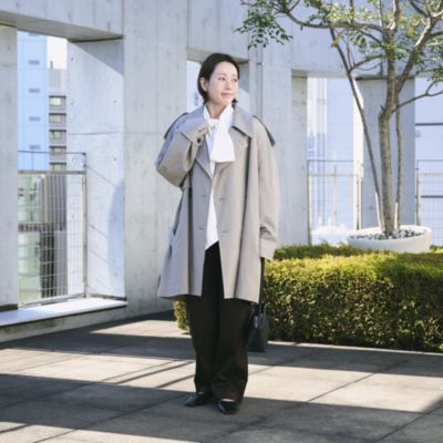 BOWTE(バウト)のFINX COTTON DOUBLUE CLOTH OVER FIT HALF TRENCH COAT