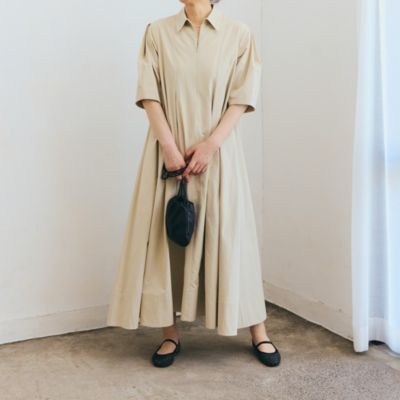 新品✨CLANEクラネ バルーンプリーツワンピース ベージュMサイズ マキシ CLANE(クラネ)のHALF ZIP FLARE ONE PIECE通販 | mirabella（ミラベラ