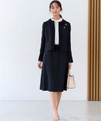 ゆきまる　まとめ買い 組曲(クミキョク)の【KUMIKYOKU NAVY】ラメループモールツイード