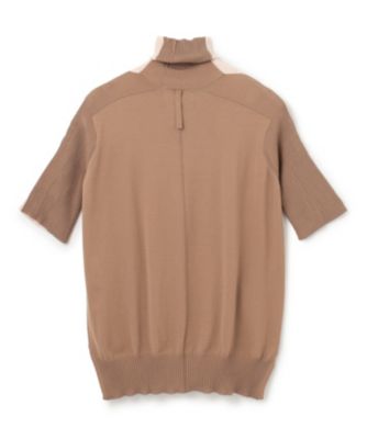 ベイジ ﾛｰｽﾞﾋﾟﾝｸ×ﾌﾞﾗｳﾝ JULIE 半袖ﾆｯﾄ 4 BEIGE，(ベイジ)のJULIE / 半袖ニット通販 | mirabella（ミラベラ