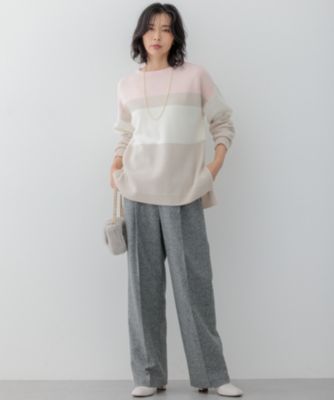23区(ニジュウサンク)のシルクネップヘリンボーン ワイドパンツ