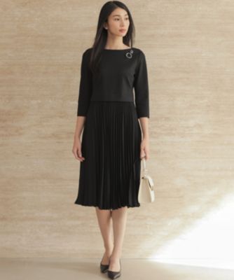 組曲(クミキョク)の【KUMIKYOKU NAVY】ジャージーコンビプリーツ