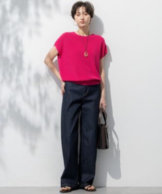 【新品未使用】 23区　 洗える 25SSモデル コットンアセテート ニット 23区(ニジュウサンク)の【洗える】コットンアセテート オーバーサイズ