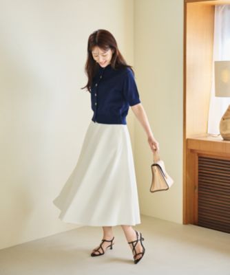 #Newans 【シワになりにくい】〈花乃まりあさんコラボ〉サーキュラースカート Newans(ハッシュニュアンス)の【シワになりにくい】〈花乃まりあ