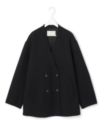 ICB(アイシービー)のWoolRever ノーカラーショートコートアウトレット
