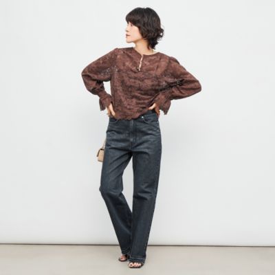 Rie Miller(リエミラー)の【RM denim】ハイウエストソフトフレアデニム