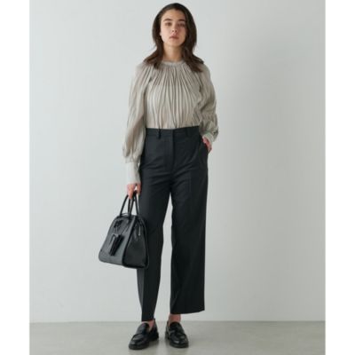 130ウィムガゼットシアーコットン100％シフォンギャザー袖