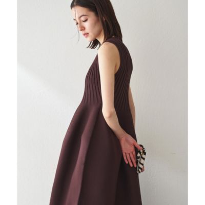 最終お値下げ ウィムガゼット リブコンビニットワンピース Whim Gazette(ウィム ガゼット)のリブコンビニットワンピース