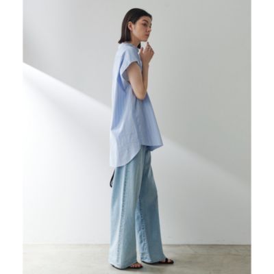 新品タグ付 24SS ウィムガゼット シャーリングブラウス フレンチスリーブ 新品タグ付 24SS ウィムガゼット シャーリングブラウス フレンチ