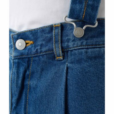 【美品】今季完売GEMINI/Whim Gazetteサスペンダーデニムパンツ Whim Gazette(ウィム ガゼット)の【GEMINI】サスペンダーデニム