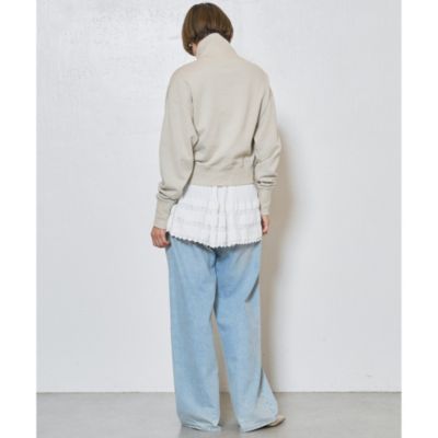 Whim Gazette(ウィム ガゼット)のハーフジップロゴ裏毛プルオーバー