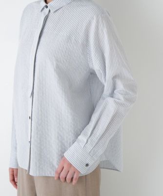 human woman(ヒューマン ウーマン)の◇パナマサッカーストライプシャツ