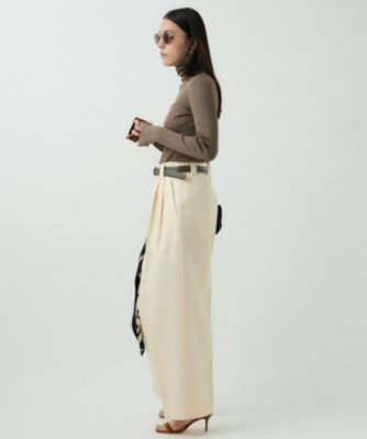 カオス ベージュ シルク 長袖ニット リブニット カオス ベージュ シルク 長袖ニット リブニット Chaos ニット セーター