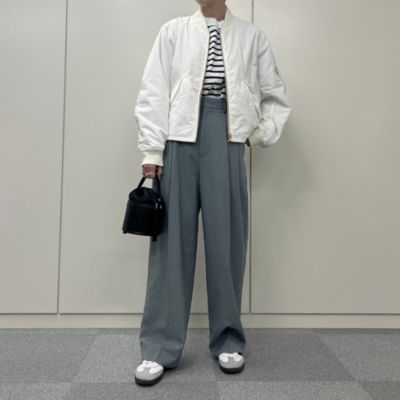 12closet 【福田麻琴さんコラボ】【洗える】セミワイドタックパンツ