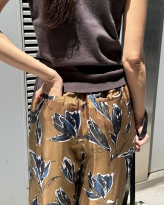 最終値下 SACRA（サクラ）リーフプリント パンツ サロペット 日本製 38 最終値下 SACRA（サクラ）リーフプリント パンツ サロペット