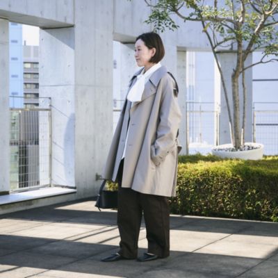 BOWTE(バウト)のFINX COTTON DOUBLUE CLOTH OVER FIT HALF TRENCH COAT