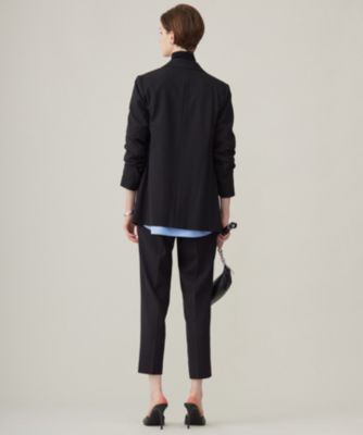 ICB◆ウール2WAYストレッチ ダブルブレストジャケット/6/ポリエステル/ブラック ウール2WAYストレッチ ダブルブレストジャケット（テーラード