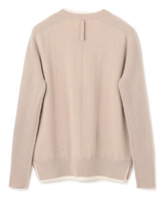 BEIGE 【洗える】POMPE / ウールカシミヤクルーネックニット BEIGE，(ベイジ)の【洗える】POMPE / ウールカシミヤクルー