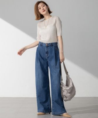 23区DENIM サマー タック ワイド パンツ Oggi6月号掲載/接触冷感】23区DENIM サマー タック ワイド