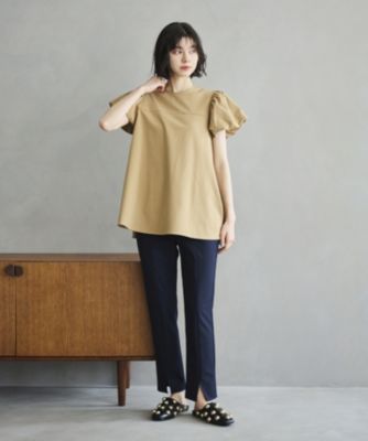 Newans パフスリーブAラインブラウス ベージュ 笹川友里さんコラボ】#Newans パフスリーブAラインブラウス