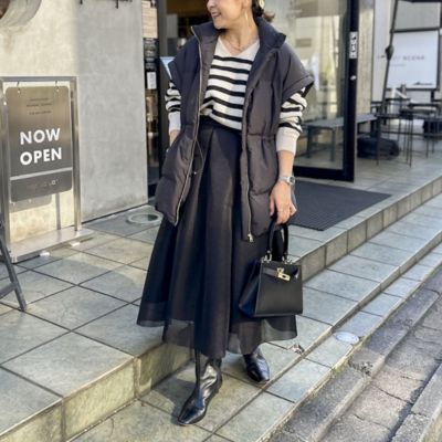NOLLEY'S 24AW ウォッシャブル シアー ダンボールタックスカート NOLLEY's/ ウォッシャブルシアーダンボールタックスカート