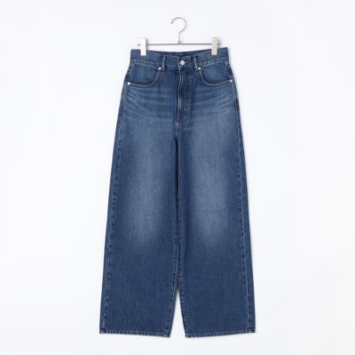 【美品】Rie miller ストレートデニム ダークブルー ハイウエスト 美品】Rie miller ストレートデニム ダークブルー ハイウエスト