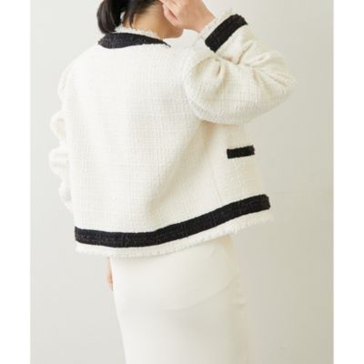 Whim Gazette 23AW ツイードトリムジャケット Whim Gazette 23AW ツイードトリムジャケット