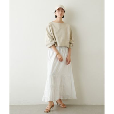 Whim Gazette 裏毛クロップドプルオーバー　グレー Whim Gazette(ウィム ガゼット)｜ハーフジップロゴ裏毛プルオーバー