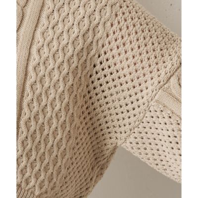 WhimGazette【THE PAUSE】 クロップドケーブルプルオーバー Whim Gazette(ウィム ガゼット)の【THE PAUSE】クロップド