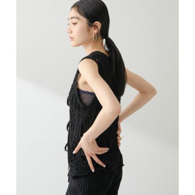 Whim Gazette 2024SSスカシアミニットジレ ブラック Whim Gazette(ウィム ガゼット)のスカシアミニットジレ通販