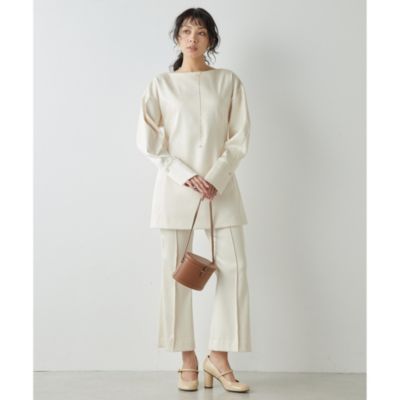 Whim Gazette(ウィム ガゼット) ストレッチサテンフレアパンツ ストレッチサテンフレアパンツ | Whim Gazette(ウィム ガゼット