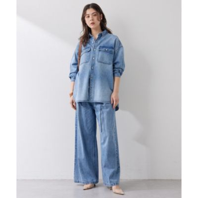Whim Gazette デニムパンツ レディース 日本製 ワイド サイズ38 Whim Gazette(ウィム ガゼット)のデニムタックパンツ通販