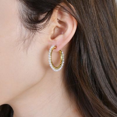 NATURALI JEWELRY パール巻フープピアスM
