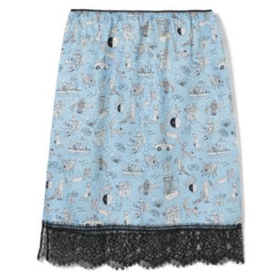 Maison Kitsune by designer Olympia Le-Tan OLY SLIP SILK SKIRT