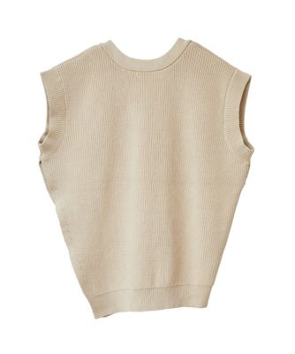 CLANE W FACE ASYMMETRY KNIT VEST