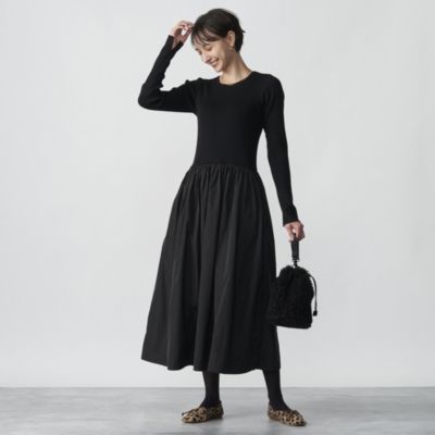 ADAWAS(アダワス)のRIBBED KNIT GATHERED DRESS通販 eclat premium