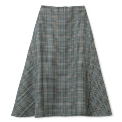 beautiful people tweed check zipper flare skirt