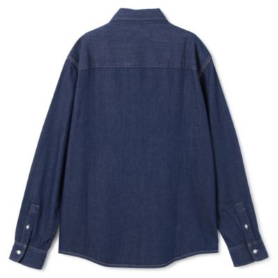 MAISON KITSUNE BD CASUAL SHIRT WITH INSTITUTIONAL FOX HEAD PATCH